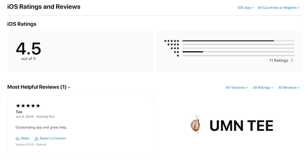 UMN TEE app preview